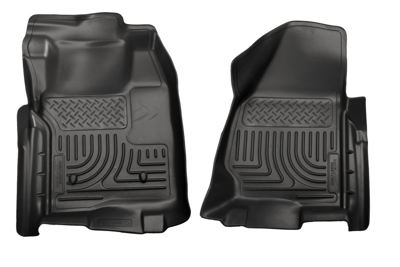 Ford F-250 Super Duty Floor Liners - Front - Husky Liners - WeatherBeater - Black - `11-`12